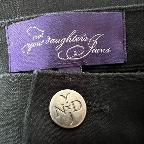 NYDJ Not Your Daughters Jeans Lift Tuck Wide Leg Crop Denim Black Size 8P - Picture 3 of 7